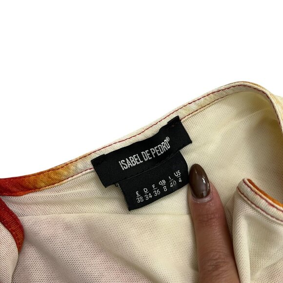 Isabel‎ de Pedro Tie Dye Knee Length Bodycon Dress Red Size 4 Baddie Maximalist - Picture 4 of 8